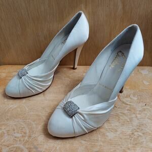 Bridal by Butter Lavorazione Artigiana Women's US 9 White Satin Heel Shoes